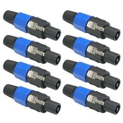 8x SpeakON Male 4 Pole Connector Head Line Plug Audio Speaker Cable Amp Adapter