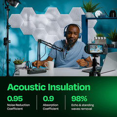 Acoustic Panels – 12-Pack Soundproof Wall Panels, 12″X10.4″X0.4″, High Density S