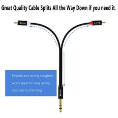 Devinal 1/4″ TRS to RCA Y Splitter Cable, 6.35mm Stereo Dual 5 FT, 3.3 FT