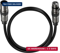 Caiord XLR Microphone Cables, 1 Pack 3 Feet Oxygen-Free Copper 3-Pin Male to Fem