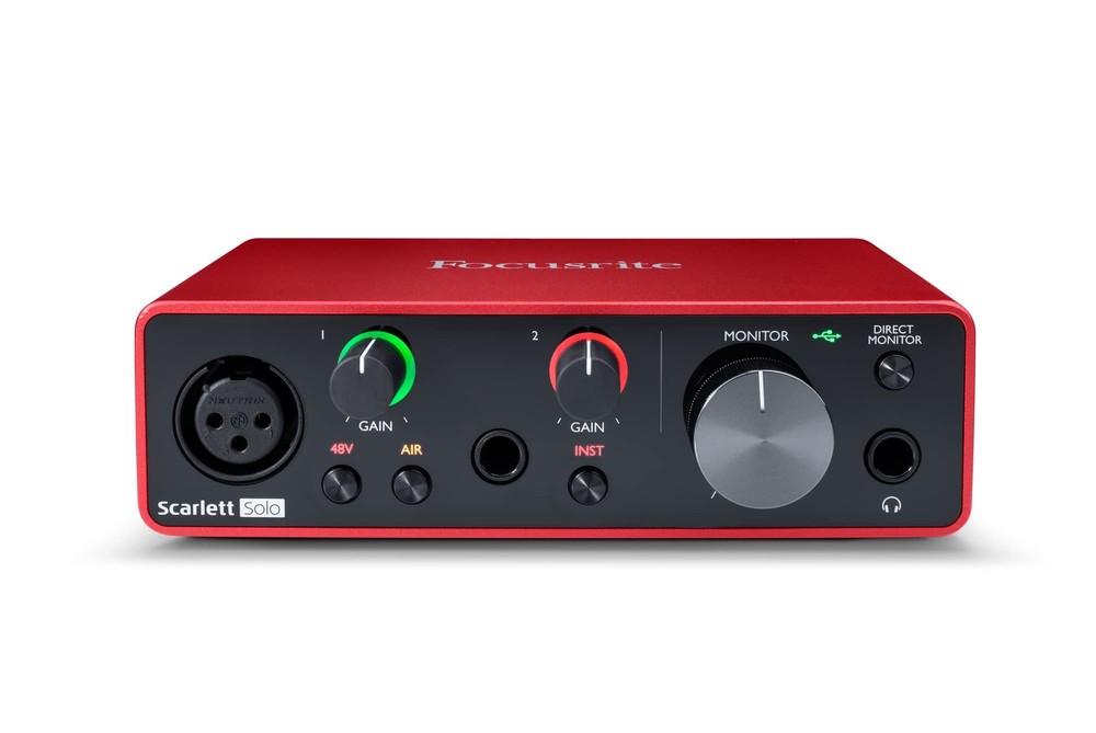 Focusrite Scarlett Solo 3rd Gen USB Audio Interface for Pack of 1, Red