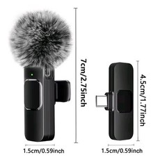 Lavalier Microphone Wireless Audio Video Recording Mini Mic For Android/iPhone