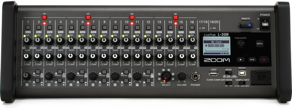 Zoom L20R 20-channel Remote-controlled Digital Mixer / Recorder