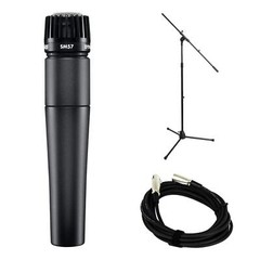 Shure SM57 Instrument Microphone Bundle with XLR Cable & Stand SM-57 Mic