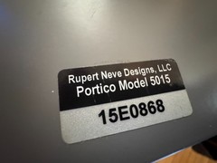 Rupert Neve Designs Portico 5015 Mic Preamp + Compressor – DISCONTINUED & RARE