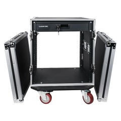 Sound Town 12U DJ Rack Case 21″ Rackable Depth Casters Locking Drawer STRC-12D2