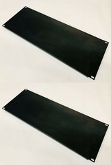 (2 Pack) 4 RU Space Flanged Blank Rack Case Panel 18ga Steel