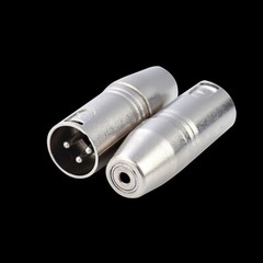 2x Balanced 3-Pin XLR Male to 3.5mm TRS Stereo Female Audio Adapter DJ Mixer