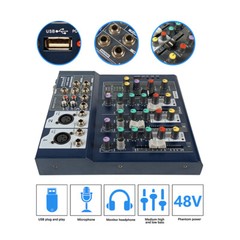 4CH Audio Live Sound Mixer Studio USB Stage DJ Bar Karaoke Mini Mixing Console