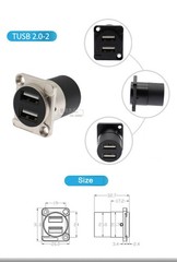 Panel Mount D Type USB Module 2.0/3.0 Female to Female Connector Jack Socket
