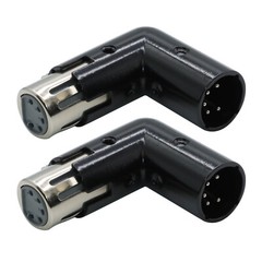 2x 5-PIN XLR Angle Adapter Plug Male & Female Adjustable to 4 Angle Positions