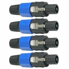 4x SpeakON Male 4 Pole Connector Head Line Plug Audio Speaker Cable Amp Adapter