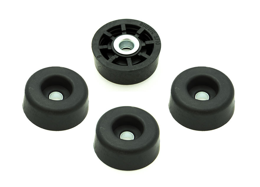 4 ROUND RUBBER FEET BUMPERS – 1/2 H x 1 W -RADIO AMPS / MADE IN USA / FREE S&H