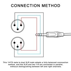 Seefeful 1/4 TRS to DualXLR Cable, 1/4 Inch (6.35mm) TRS to XLR Dual Y-Splitt…