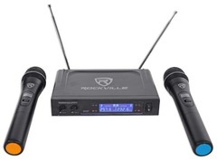 Dual Wireless Handheld Microphone System VHF Digital Display Rockville RWM1203VH