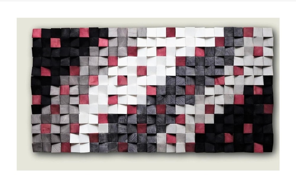 Geometry Acoustic Sound Diffuser acoustic sound absorbing 3Dwooden wall painting