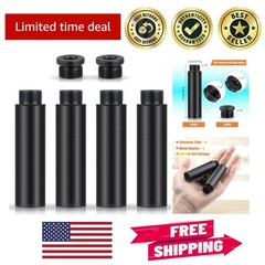 4-Pack Aluminium Mic Stand Extension Tubes with 2 Metal Adapters – Compact Black