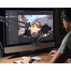 ATR2100x-USB Mic Shock Mount Holder with Foam Windscreen & Adapter – Reduces