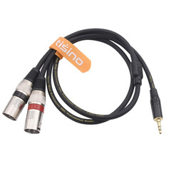 3.5mm to Dual XLR Stereo Cable 1/8 inch Mini Jack to 2 XLR Male Y Splitter Adapt