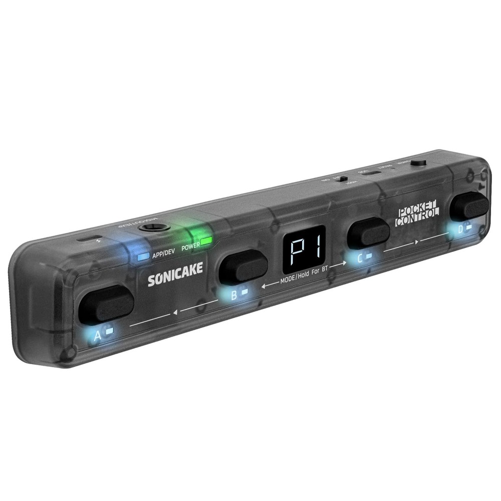SONICAKE Pocket Control – MIDI Foot Controller, Wired/Wireless MIDI Transmiss…