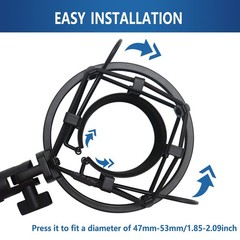 SUUNTOK Shock Mount Microphone Holder Anti-Vibration Suspension MSM03, Black