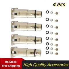 4x XLR Female to XLR Male Feed/Pass Thru Connector Adapter For D Panel Mounting