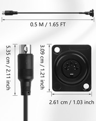 5-Pin DIN MIDI Extension Cable, Female to Male, 1.64FT for Instruments