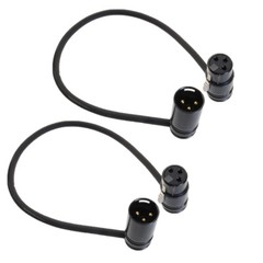 2PCS Low-Profile Right-Angle 3-Pin XLR Male to Female Adjustable-Angle Cable