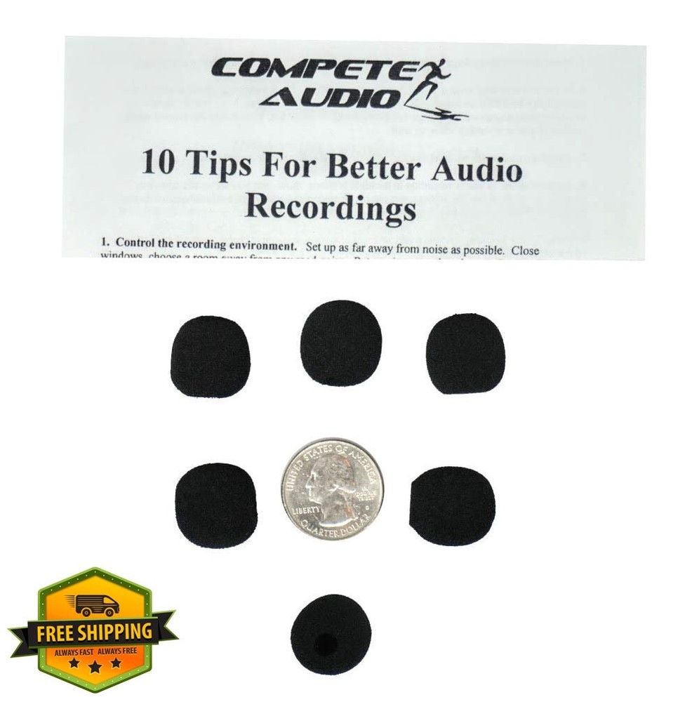 Compete Audio CA515 Round Ball Lapel Mic Windscreens 6-Pack
