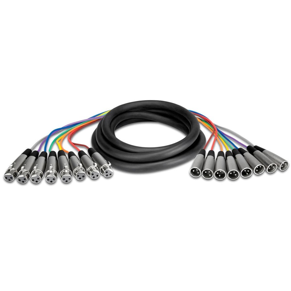 Hosa Technology 6.56’/2m 8-Channel Male XLR to Female XLR Balanced Snake Cable
