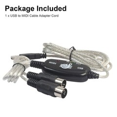 USB IN-OUT MIDI Interface Cable Converter to PC Music Keyboard Adapter Cord