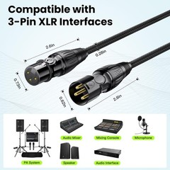 Ltemziiy XLR Cable 25ft 2 Pack, Male to Female XLR Microphone Cable, Gold-Plated