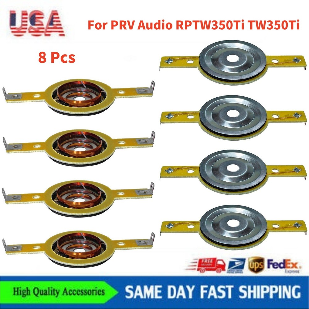 8PCS Diaphragm Replacement For PRV Audio RPTW350Ti TW350Ti Bullet Super Tweeter