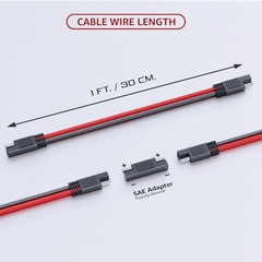 14 AWG Connectors Cable Compatible with SAE 1 Ft 2 Pin 1 FT 10 pack (1 FT)
