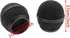 2 PCS Microphone Ball Head Mesh Grill SM58 Microphone Head Replacement Microphon