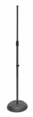On-Stage MS7201B 33-60″ Round Base Microphone Stand, Black