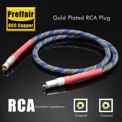 Audiophile OCC HiFi Coaxial Cable+RCA Plugs 75 Ohm Digital Wire Audio DAC Cord