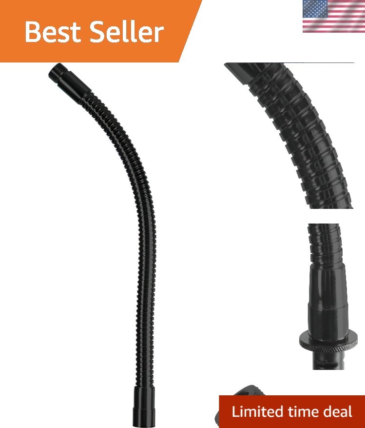 Professional Black Microphone Gooseneck 13-Inch with Modern Glossy Finish