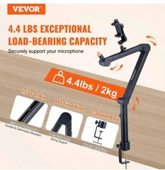 VEVOR Microphone Boom Arm with Desk Mount 360° Rotatable Adjustable Mic Stand
