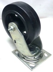 6″ Swivel Caster – Rubber Tread on Metal Core Wheel – 450 lbs Cap.