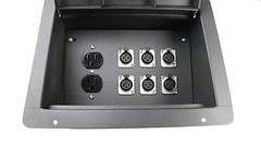 Recessed Stage Pocket Floor Box w/ 6 XLR F Connectors & Duplex AC Outlet by EC