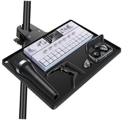 Microphone Stand with Crab Clamp, 10.6″ x 7.8″ Large Shelf Attachment Tray