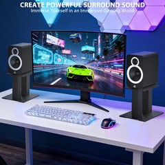 Desktop Speaker Stands 1 Pair for Small/Medium Bookshelf Speakers Steel Studi…