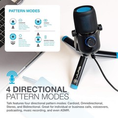 JLab Audio Talk USB Microphone Plug and Play USB-C Output – 96k Sample Rate
