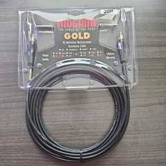 Mogami Gold Plated Shielded Audio Cable 20ft TRS Male 1/4 in Black