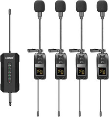 ES-384 4-Channel UHF Wireless Handheld Microphone System with Lapel Mics