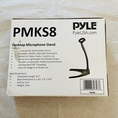 Pyle Desktop Microphone Stand PMKS8 8.2”Gooseneck , Resealed In Box