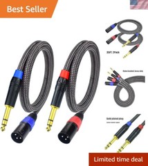 Balanced 1/4″ TRS to XLR Male Patch Cable, 35Feet Quarter Inch 6.35mm to 3pin…