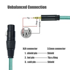 1/8 To XLR Female Microphone Cable 6.6 Ft Stereo 3.5mm Mini TRS Aux 2 PCS