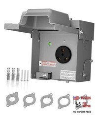 30 Amp RV Power Outlet Box, 125V Enclosed Lockable NEMA TT-30R Box,